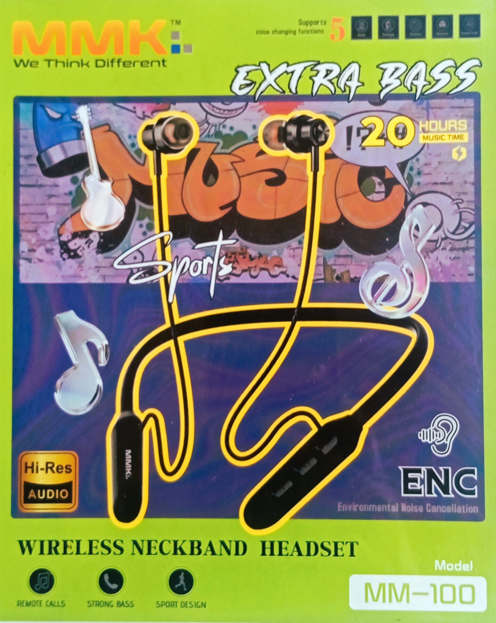 MMK Extra Bass Wireless Neckband Headset